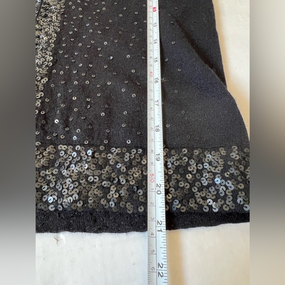 J. Crew Sequin Full Zip Cardigan Womens XS Extra Small Black Merino Wool - Picture 4 of 7
